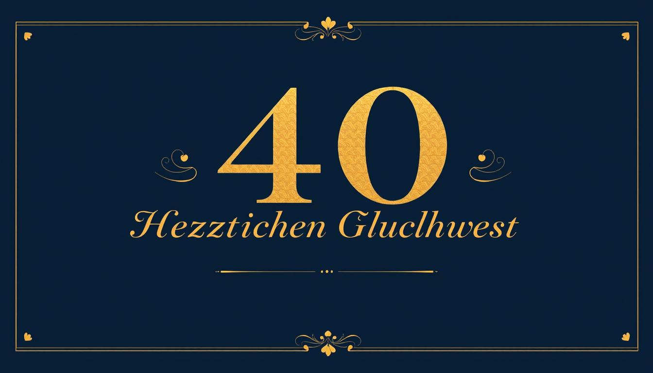 Elegante Geburtstagskarte mit Glückwünschen zum 40. Geburtstag