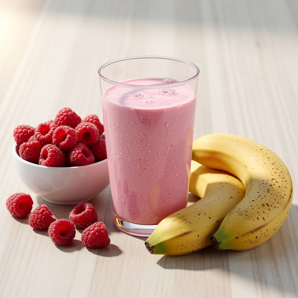 beeriger Protein shake mit banane