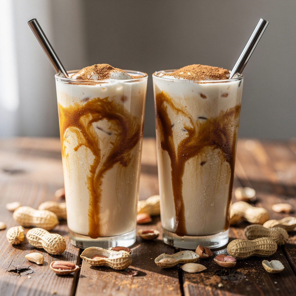 erdnuss-bananen-proteinshake