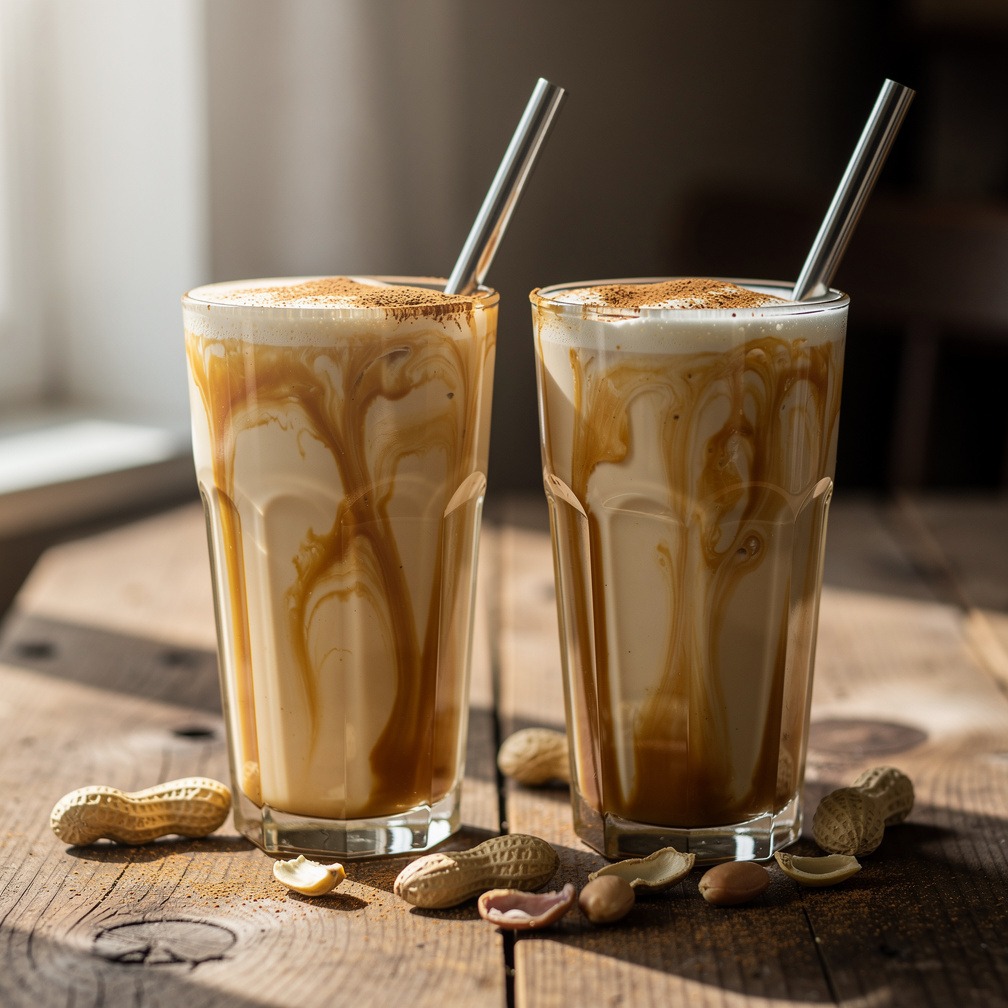 erdnuss-bananen-proteinshake