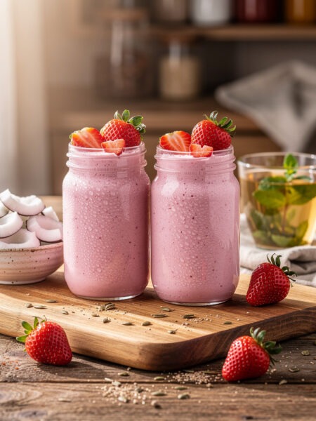 frühstücksshake mit joghurt