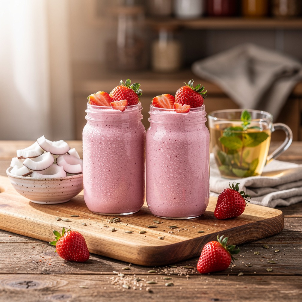 frühstücksshake mit joghurt