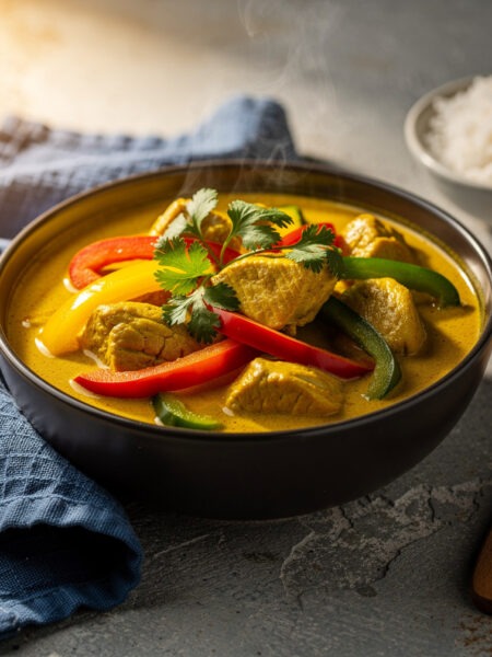 hähnchencurry indisch in kokosnussmilch