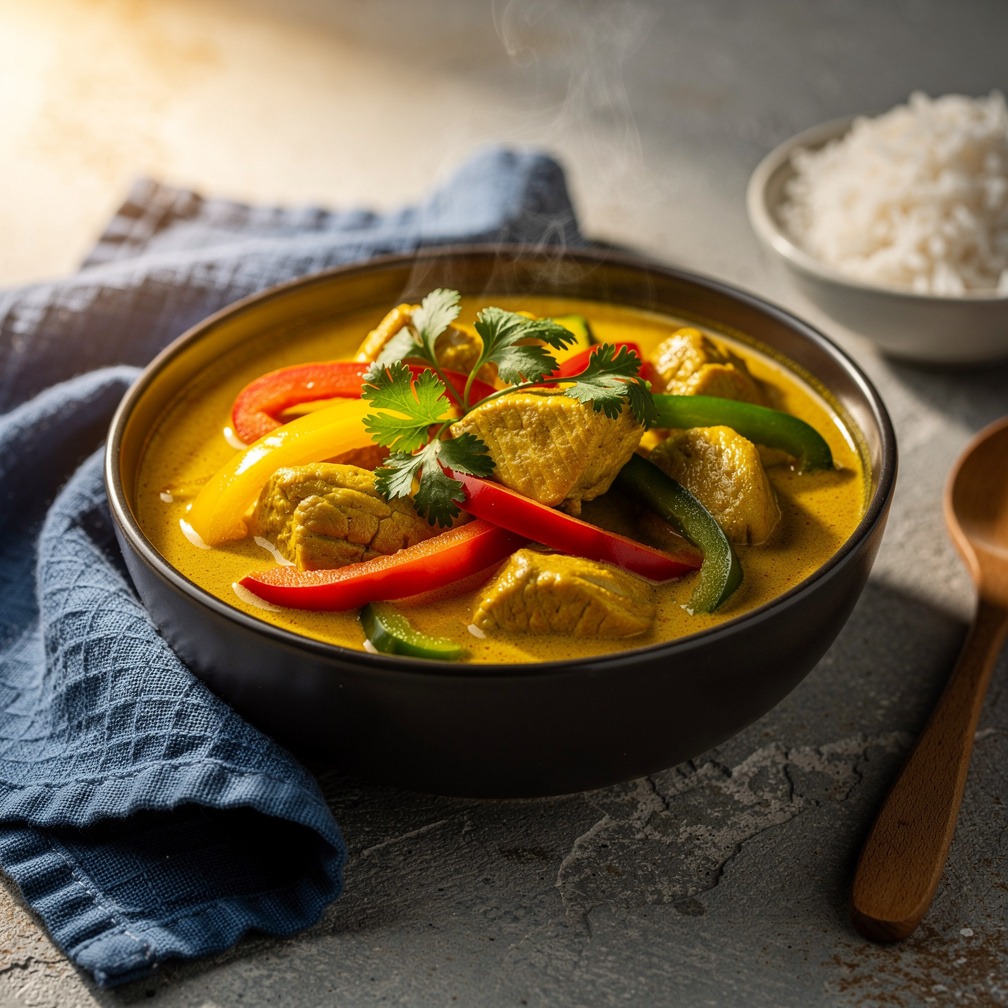 hähnchencurry indisch in kokosnussmilch