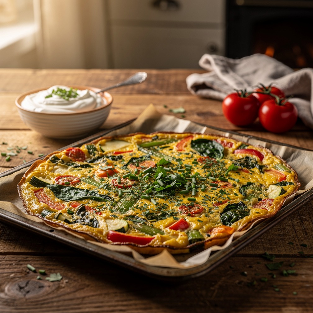 Frittata mit grünem Spargel