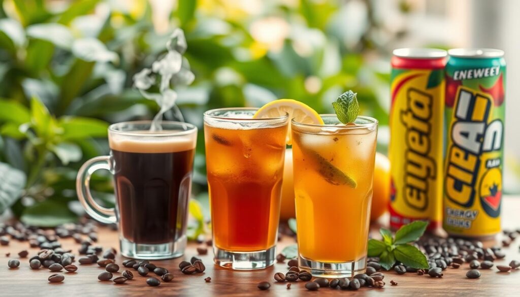 Getränke mit Guarana im Vergleich zu Kaffee und Energy-Drinks