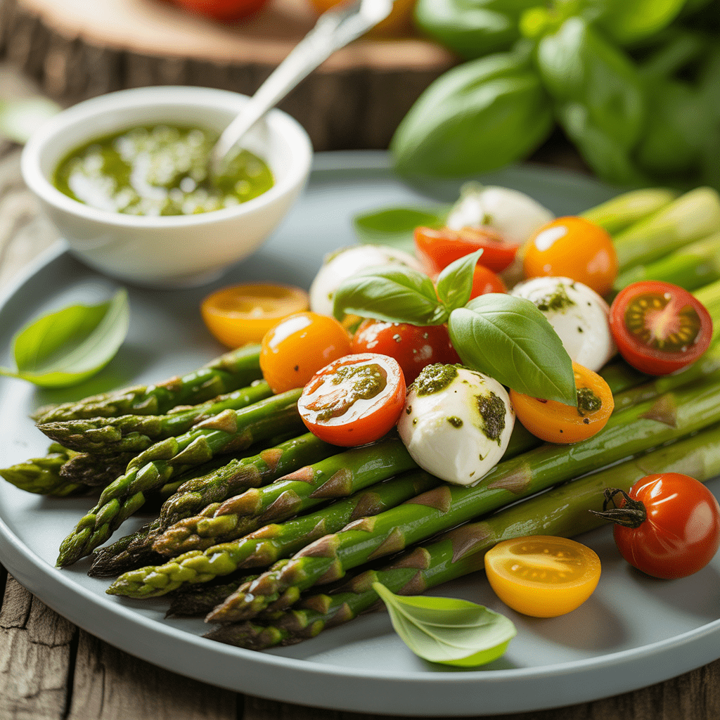 Grüner Spargel Caprese