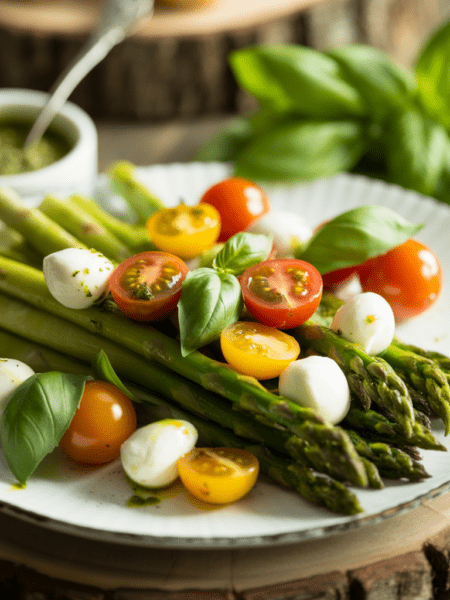 Grüner Spargel Caprese