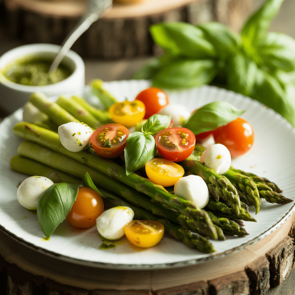 Grüner Spargel Caprese