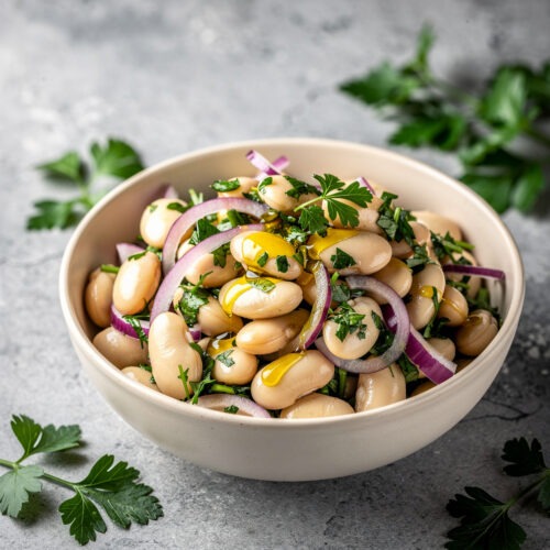 Weiße Bohnen Salat mit Paprika