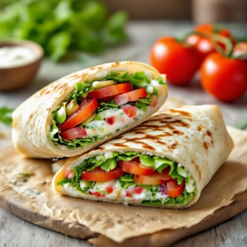 Keto Wrap mit Hühnchen und Avocado